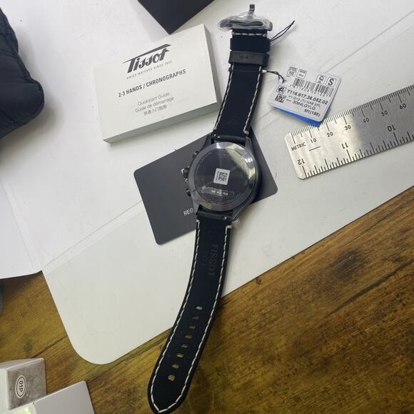 Tissot Mens Chronograph Black Tan Fashion Watch Gift For Man W Box New Battery main image 4